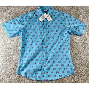 Cincy Shirts Men's Flying Pigs Button Up Shirt Size Medium M 100% Cotton *NEW*